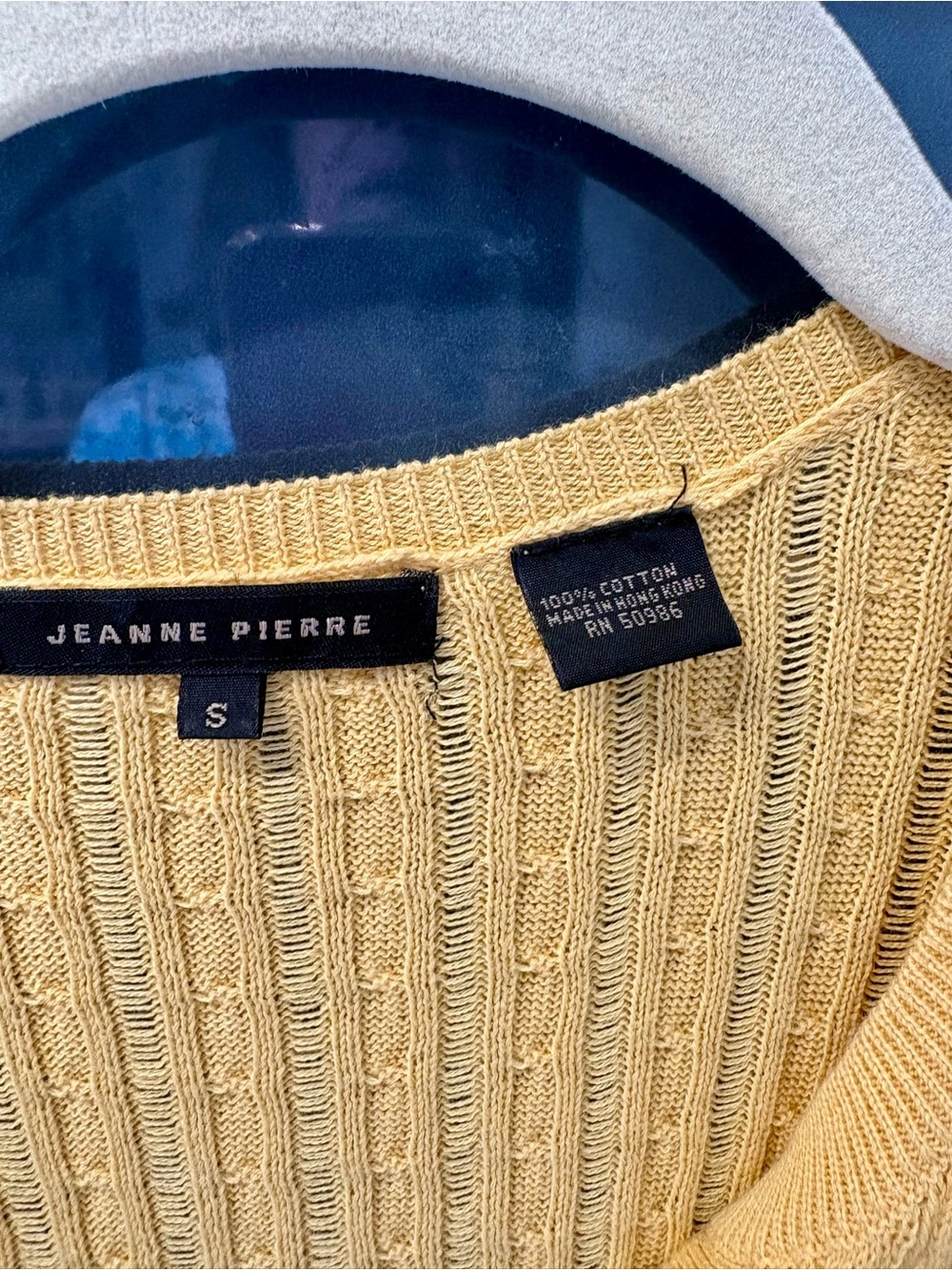 JEANNE PIERRE Yellow Ribbed Cable Button-Front Cardigan - Picture 2 of 4